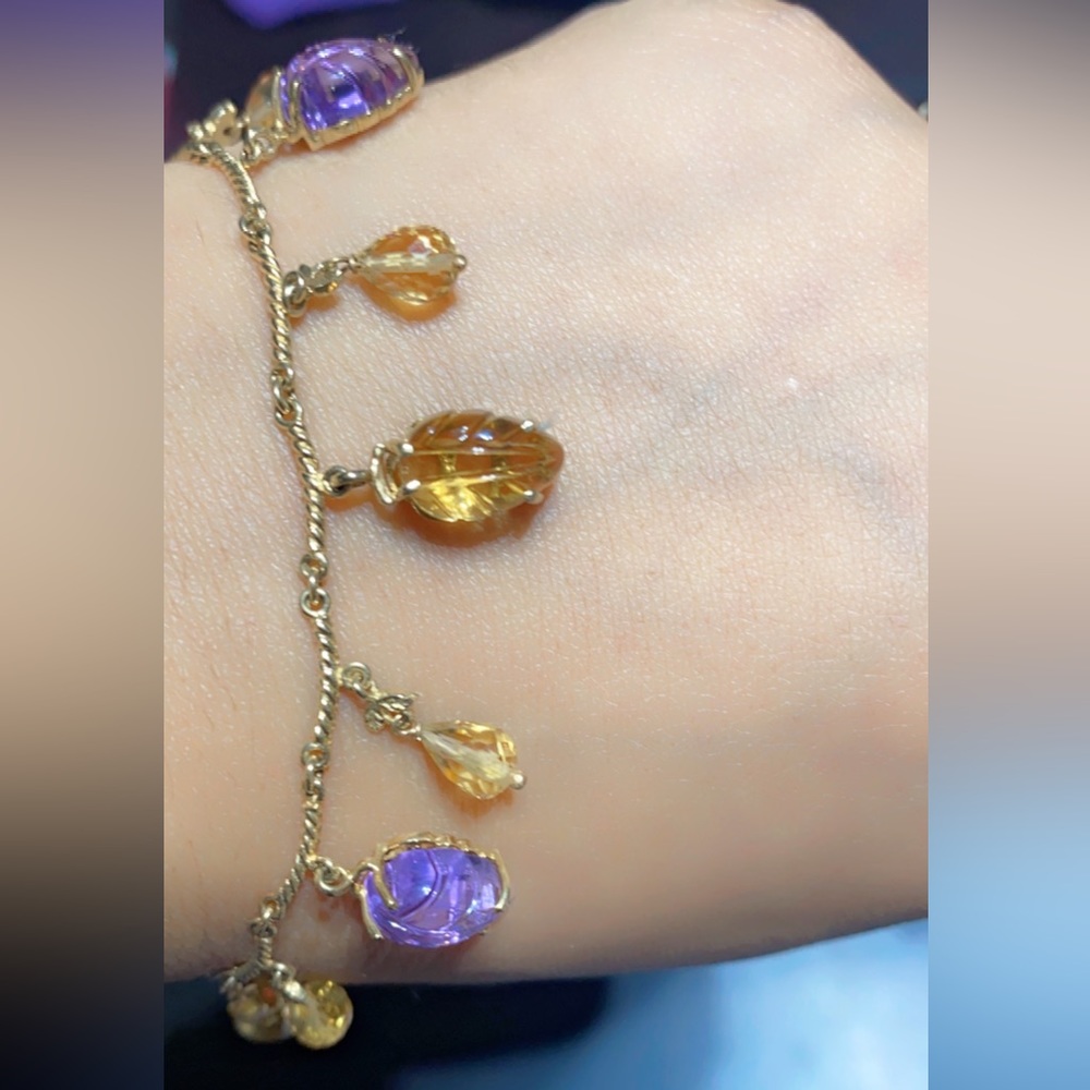 14k gold gemstone bracelet